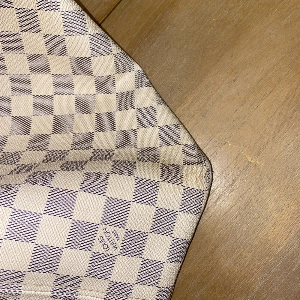 Louis Vuitton Never-full Large White and Gray Checkered Tote